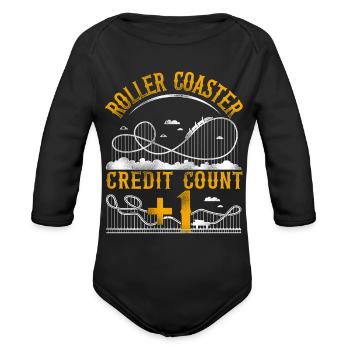 Roller Coaster Vintage Roller - Organic Long Sleeve Baby Bodysuit - black - Front