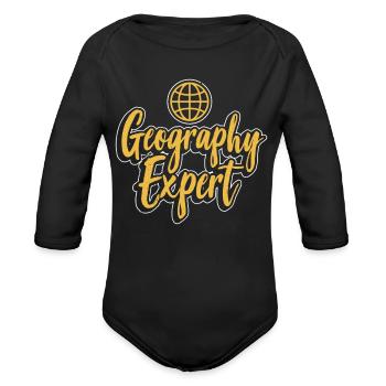Expert en géographie Étudiant Géographe - Cache-couche à manches longues bio - noir - Devant