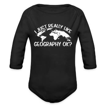 J’aime vraiment la géographie ok? Géographe - Cache-couche à manches longues bio - noir - Devant