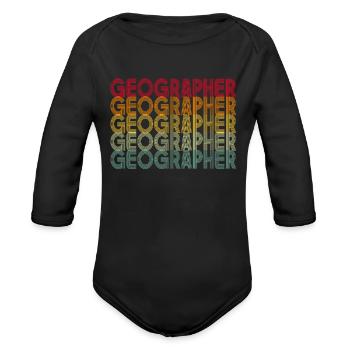 Géographe Enseignant de géographie Étudiant En géographie - Cache-couche à manches longues bio - noir - Devant