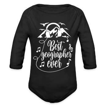 Meilleur géographe de tous les temps Étudiant Géographie Géographique - Cache-couche à manches longues bio - noir - Devant