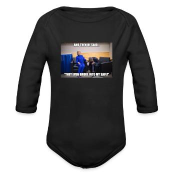 Funny Anti Trump Hillary Clinton Barack Obama Joke - Organic Long Sleeve Baby Bodysuit - black - Front