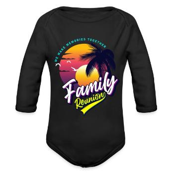 Family Reunion, Family Vacation Outfit Vacay Mode - Organic Long Sleeve Baby Bodysuit - black - Front
