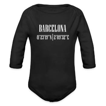 City Coordinates - Organic Long Sleeve Baby Bodysuit - black - Front