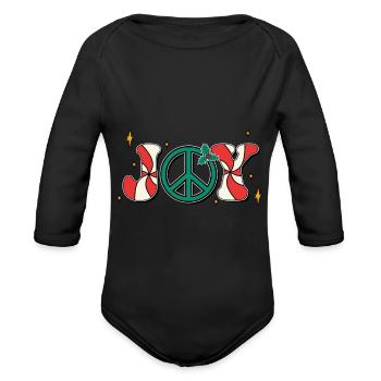 Joy - Organic Long Sleeve Baby Bodysuit - black - Front