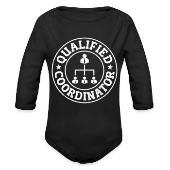 Leadership Coordinator - Organic Long Sleeve Baby Bodysuit - black - Front