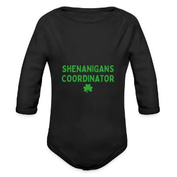 Shenanigans Coordinator - Organic Long Sleeve Baby Bodysuit - black - Front