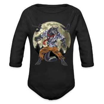 Werewolf - Organic Long Sleeve Baby Bodysuit - black - Front