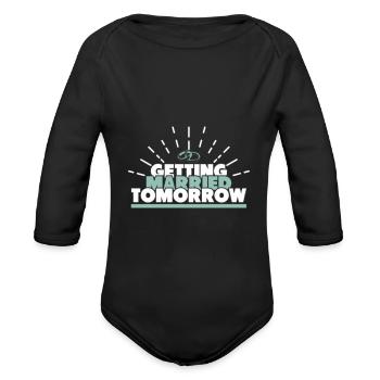 Groom Married - Organic Long Sleeve Baby Bodysuit - black - Front
