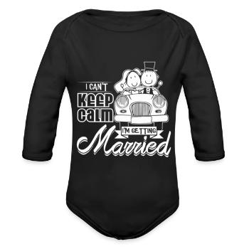 Im Getting Married - Organic Long Sleeve Baby Bodysuit - black - Front