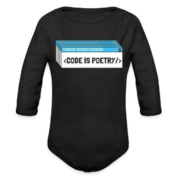 Programmer Coder Poetry Programming Coding - Organic Long Sleeve Baby Bodysuit - black - Front