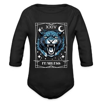 Fearless - Organic Long Sleeve Baby Bodysuit - black - Front