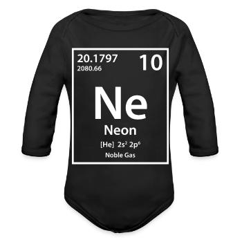 Neon Element (white) - Organic Long Sleeve Baby Bodysuit - black - Front