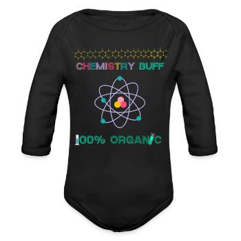 CHEMISTRY LOVER, SCIENCE GEEK - Organic Long Sleeve Baby Bodysuit - black - Front