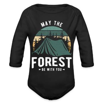 Que la forêt soit avec vous - Cache-couche à manches longues bio - noir - Devant