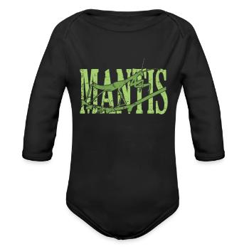 Mantis Insect - Organic Long Sleeve Baby Bodysuit - black - Front