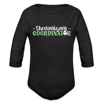 Events Coordinator Shenanigans Coordinator Planner - Organic Long Sleeve Baby Bodysuit - black - Front