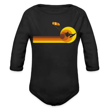 Kitesurfer Kiteboard Kitesurfing Kite-Surf-board - Organic Long Sleeve Baby Bodysuit - black - Front