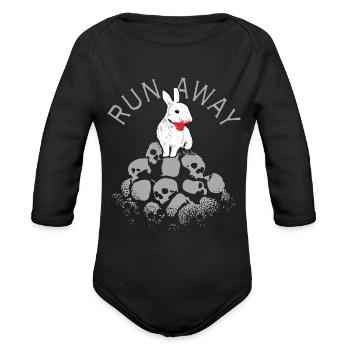 Run Away - Organic Long Sleeve Baby Bodysuit - black - Front