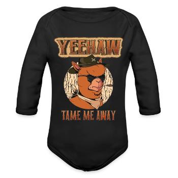 Take Me Away - Organic Long Sleeve Baby Bodysuit - black - Front