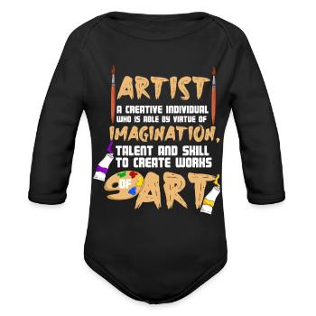 Artist Definition Painter And Painting Artist - Organic Long Sleeve Baby Bodysuit - black - Front