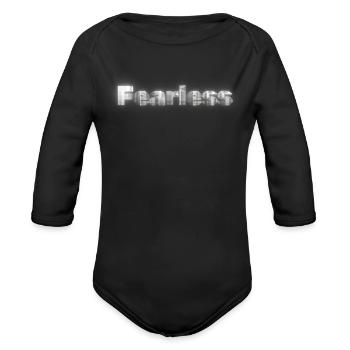 Fearless  - Organic Long Sleeve Baby Bodysuit - black - Front