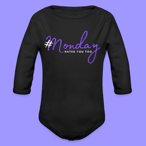 #Monday dark - Organic Long Sleeve Baby Bodysuit