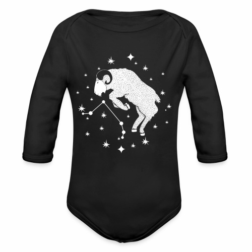 Ambitious Aries Constellation Birthday March April - Organic Long Sleeve Baby Bodysuit