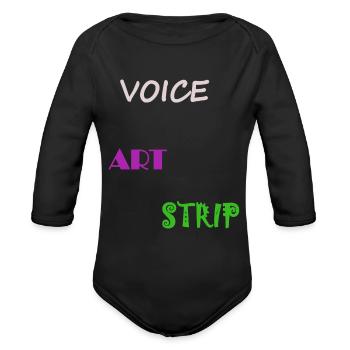 VOICE ART STRIP - Organic Long Sleeve Baby Bodysuit - black - Front