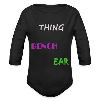 Thing Bench Ear - Organic Long Sleeve Baby Bodysuit - black - Front