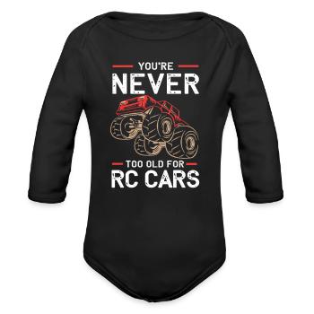 Rc Car Remote Controlled Cars - Organic Long Sleeve Baby Bodysuit - black - Front