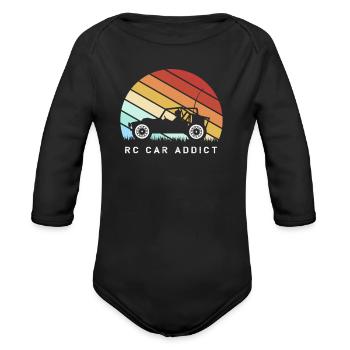 Rc Car Racing Remote Control - Organic Long Sleeve Baby Bodysuit - black - Front
