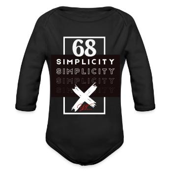 Simplicity - Organic Long Sleeve Baby Bodysuit - black - Front