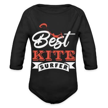 Kite Best - Organic Long Sleeve Baby Bodysuit - black - Front
