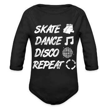 Roller Disco - Organic Long Sleeve Baby Bodysuit - black - Front