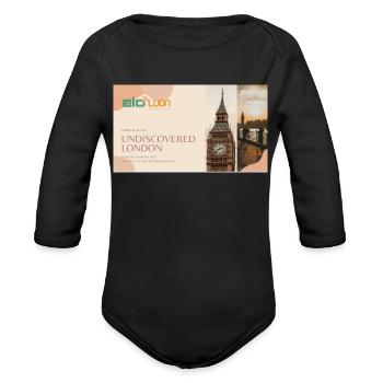 London - Organic Long Sleeve Baby Bodysuit - black - Front