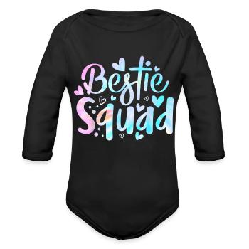 Funny Tie Dye Best Friend Matching Bestie Squad - Organic Long Sleeve Baby Bodysuit - black - Front