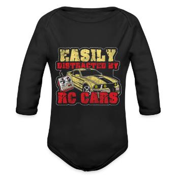 Model Maker Remote Control Hobby - Organic Long Sleeve Baby Bodysuit - black - Front