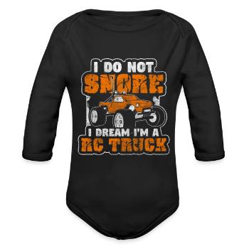 Rc Car Model Car Remote Control Hobby - Organic Long Sleeve Baby Bodysuit - black - Front