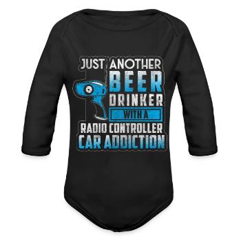 Car Remote Control - Organic Long Sleeve Baby Bodysuit - black - Front