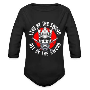 Sword Samurai Dagger Japan - Organic Long Sleeve Baby Bodysuit - black - Front