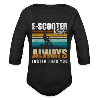 Scooters Hybrid Children Racer - Organic Long Sleeve Baby Bodysuit - black - Front
