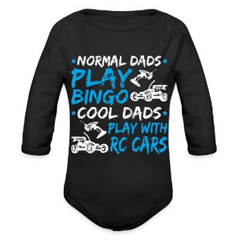 Remote Control Car Dad RC Racing - Organic Long Sleeve Baby Bodysuit - black - Front
