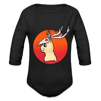 Wendigo Cat - Organic Long Sleeve Baby Bodysuit - black - Front
