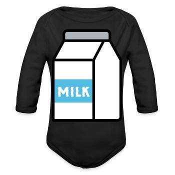 Milk - Organic Long Sleeve Baby Bodysuit - black - Front