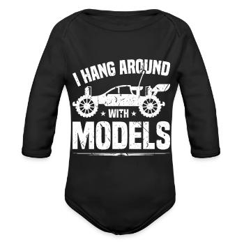 Remote Control Car Funny RC Racing - Organic Long Sleeve Baby Bodysuit - black - Front