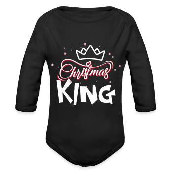 KING - Organic Long Sleeve Baby Bodysuit - black - Front