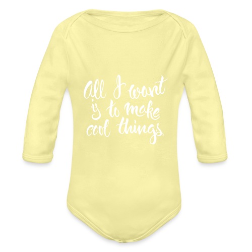 Cool Things White - Organic Long Sleeve Baby Bodysuit