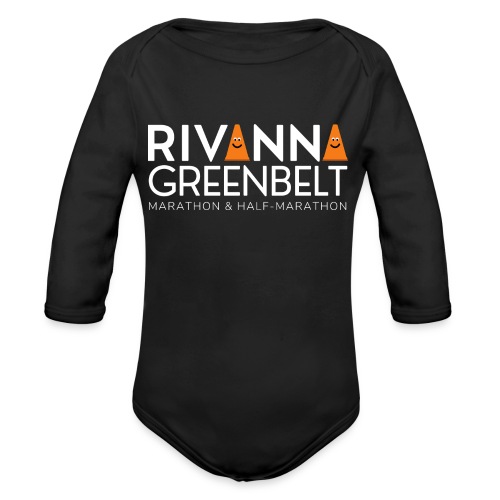 RIVANNA GREENBELT (all white text) - Organic Long Sleeve Baby Bodysuit