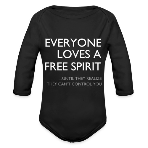 FreeSpiritWhiteLtr - Organic Long Sleeve Baby Bodysuit